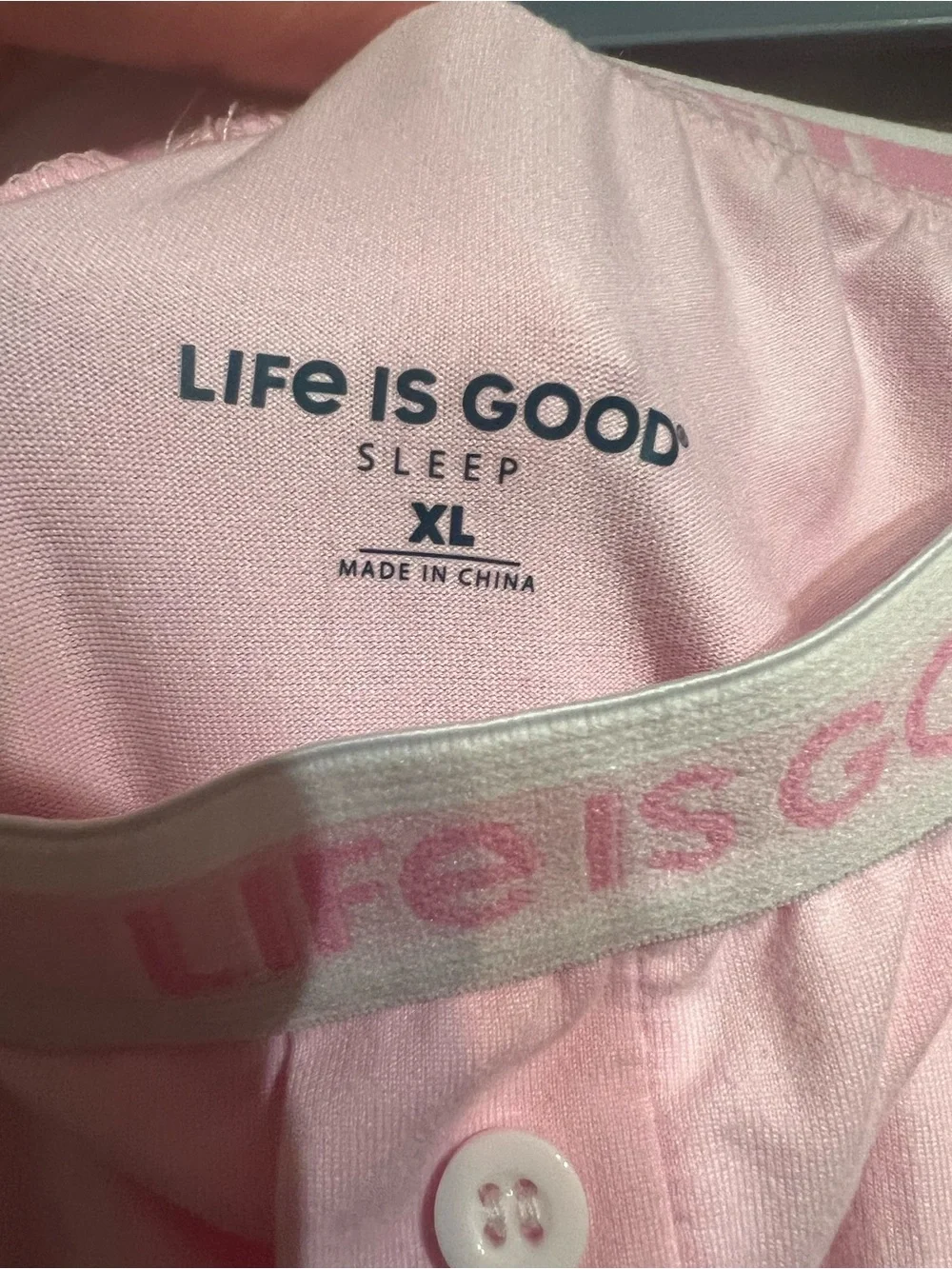 Life Is Good Women’s Navy Short Sleeve Tee with Pink Stripe 3 Piece Pajama Set